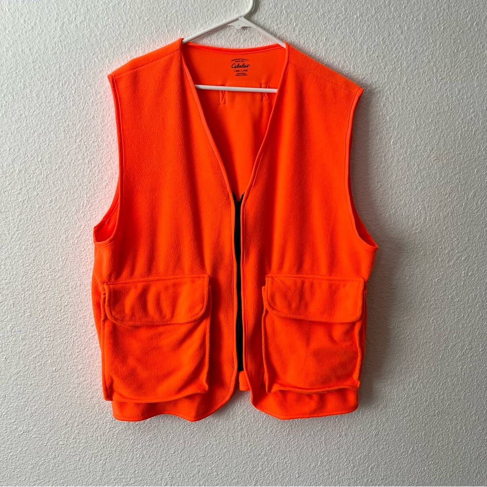 Cabela's Blaze Orange Outdoor Vest Size L Regular